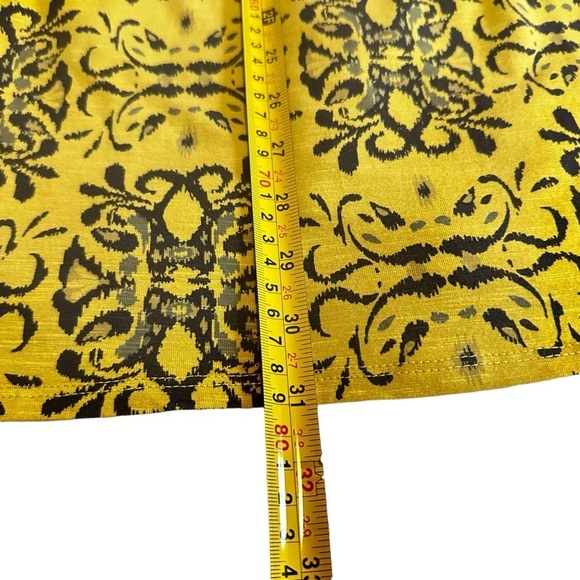 5 for $40 SALE! 
Fresh Produce chartreuse, batik, midi-dress, w/pockets sz M - Picture 9 of 11